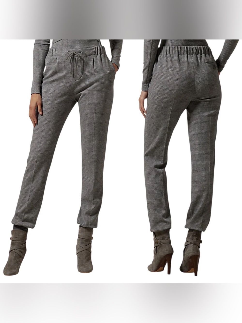Ralph Lauren | Gray Plaid Wool Blend Jogger Pants, 6